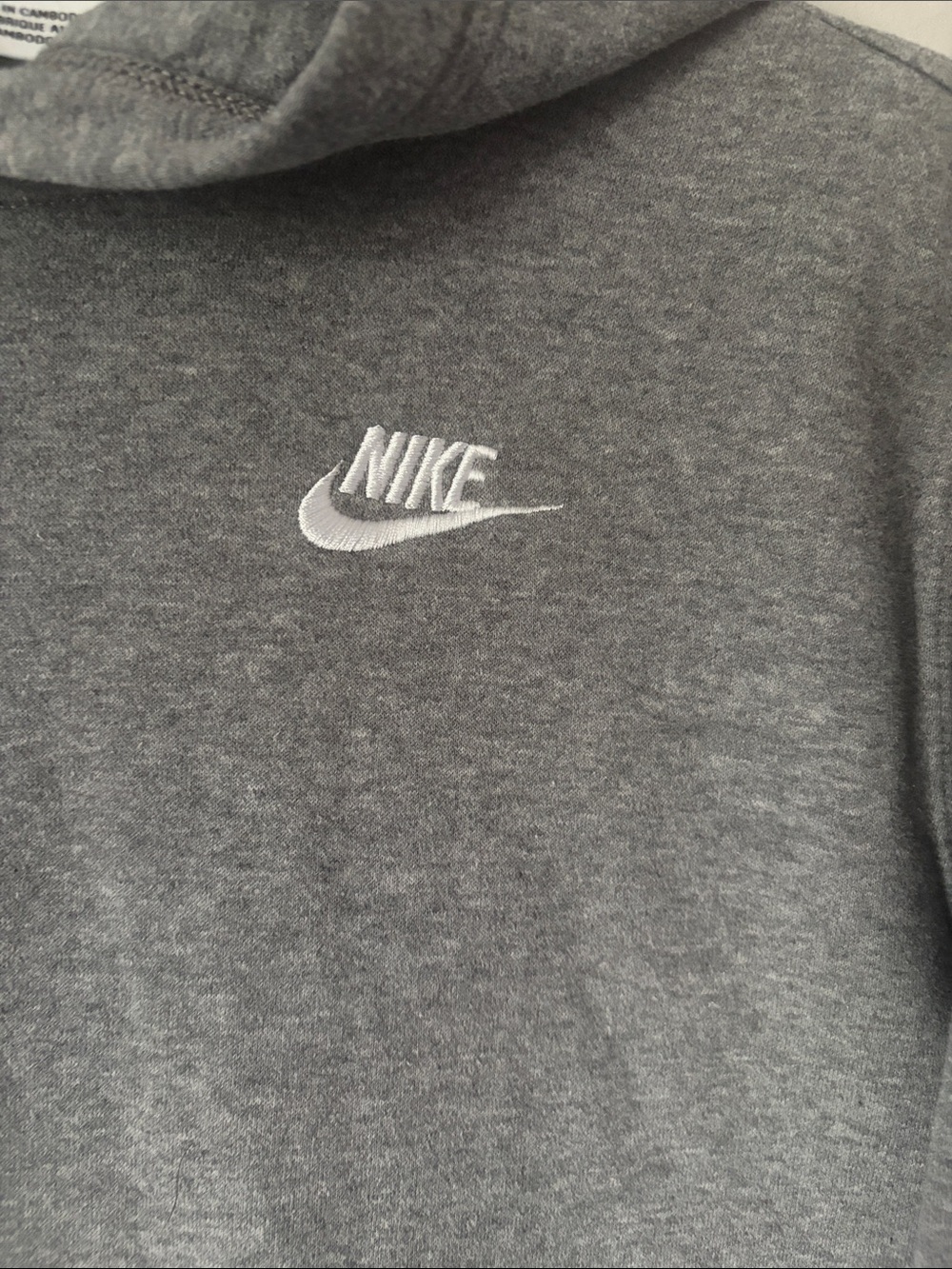 Nike Gray Pullover Hoodie with White Swoosh - Picture 4 of 4
